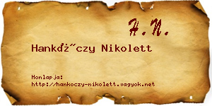 Hankóczy Nikolett névjegykártya